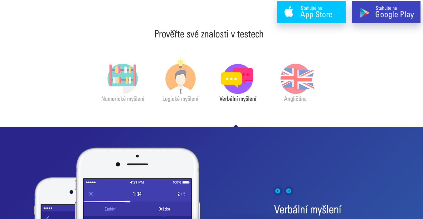 Ukázka mobilní aplikace od KPMG určené studentům