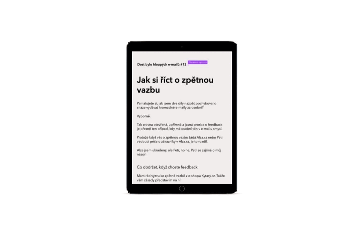 Ukázka e-mailového seriálu Jak psát lepší e-maily